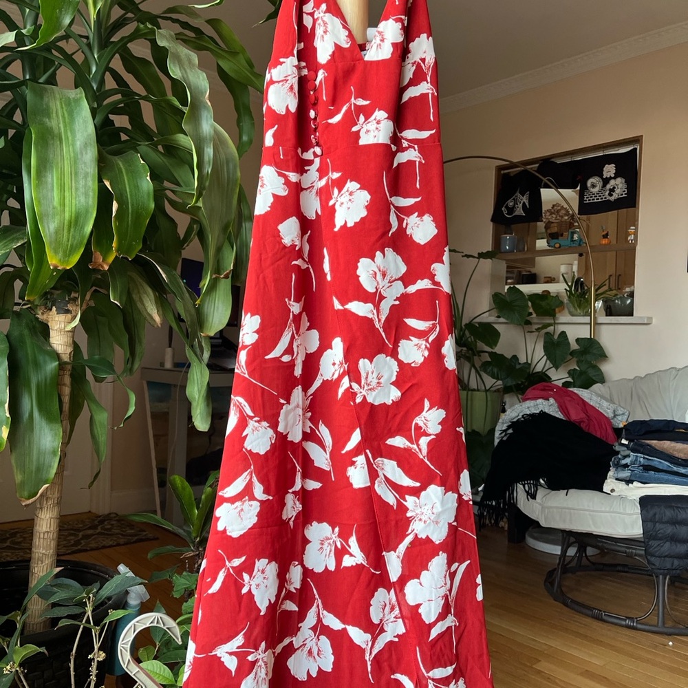 PETITE STUDIO Red Floral Maxi Dress